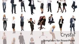  Presentation with people - Audience pleasing slides consisting of human technology - set of business people isolated backdrop and a lemonade colored foreground