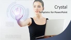  Presentation with successful person - Audience pleasing slide deck consisting of human technology - successful person making use backdrop and a white colored foreground