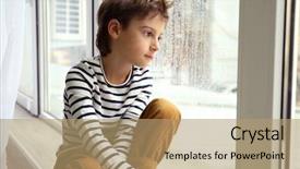  Presentation with cute - Audience pleasing theme consisting of human thinking - cute little boy sitting backdrop and a coral colored foreground