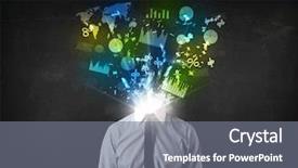  Presentation with human value - Presentation theme featuring human value - business man in suit background and a gray colored foreground