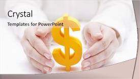  Presentation with human value - Beautiful PPT theme featuring human value - golden dollar symbol protected backdrop and a white colored foreground