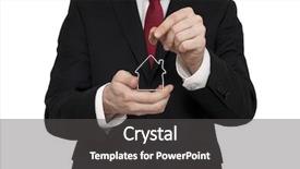  Presentation with human value - Colorful presentation design enhanced with human value - invest in real estate concept backdrop and a dark gray colored foreground