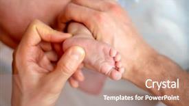  Presentation with kid feet - Audience pleasing presentation theme consisting of human value - photo from above of kid backdrop and a coral colored foreground