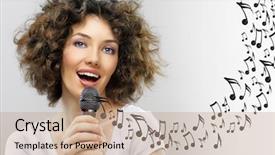  Presentation with human voice - Presentation theme having human voice - beautiful girl singing background and a coral colored foreground