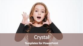  Presentation with human voice - Slide deck featuring human voice - cute curly little girl standing background and a violet colored foreground