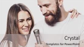  Presentation with lifestyle - Audience pleasing PPT theme consisting of human voice - lifestyle and people concept young backdrop and a light gray colored foreground