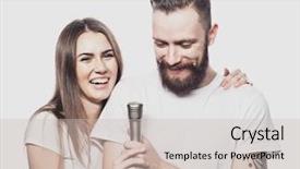  Presentation with people helping each teamwork couple - Audience pleasing presentation theme consisting of human voice - lifestyle and people concept young backdrop and a soft green colored foreground