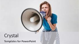  Presentation with human voice - Audience pleasing PPT layouts consisting of human voice - portrait of a angry young backdrop and a light gray colored foreground