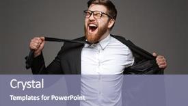  Presentation with human voice - Slide deck enhanced with human voice - portrait of a crazy young background and a light blue colored foreground