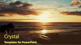  Presentation with summer sun - Slide set having human-with-raised-hands-looks background and a tawny brown colored foreground