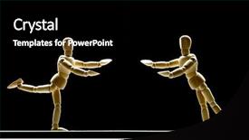  Presentation with human weakness - Cool new slide deck with human wood manikins are run backdrop and a black colored foreground