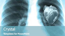  Presentation with human heart - Beautiful PPT layouts featuring human x-ray with heart backdrop and a teal colored foreground