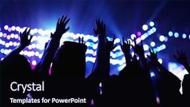  Presentation with audience - PPT theme having humanbody 18 - audience watching a rock show background and a  colored foreground