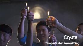  Presentation with cigarette - PPT theme consisting of humanbody 18 - group of people holding cigarette background and a dark gray colored foreground