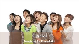  Presentation with people - Amazing slide deck having humanbody 18 - group of young people looking backdrop and a coral colored foreground