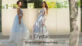  Presentation with makeup fashion model applying lipstick - Beautiful presentation featuring humanbody 18 - two fashion models in long backdrop and a light gray colored foreground