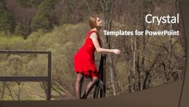  Presentation with sexy santa woman red - PPT theme with humanbody 18 - young beautiful blonde woman background and a  colored foreground