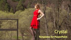  Presentation with red - Amazing presentation design having humanbody 18 - young beautiful blonde woman backdrop and a  colored foreground