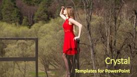  Presentation with sexy santa woman red - Presentation design with humanbody 18 - young beautiful blonde woman background and a  colored foreground