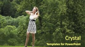  Presentation with beautiful green - Audience pleasing PPT theme consisting of humanbody 18 - young beautiful blonde woman backdrop and a  colored foreground