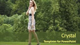  Presentation with beautiful green - Slide deck with humanbody 18 - young beautiful blonde woman background and a  colored foreground