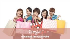  Presentation with young people diversity - Theme featuring humanbody 18 - young people excited about shopping background and a coral colored foreground