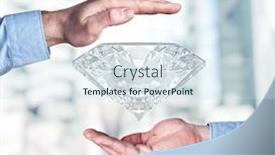  Presentation with diamond - Amazing presentation theme having humand-hands-and-3d backdrop and a sky blue colored foreground