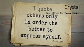  Presentation with myself - Colorful slide set enhanced with humanistic - top-100 french writer and philosopher backdrop and a  colored foreground