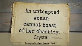  Presentation with philosopher - PPT layouts having humanistic - top-100 french writer and philosopher background and a coral colored foreground