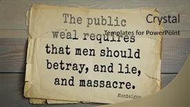  Presentation with philosopher - PPT theme featuring humanistic - top-100 french writer and philosopher background and a coral colored foreground