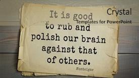  Presentation with philosopher - Colorful slide set enhanced with humanistic - top-100 french writer and philosopher backdrop and a  colored foreground