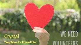  Presentation with heart - PPT layouts consisting of humanitarian aid - woman holding red heart background and a tawny brown colored foreground