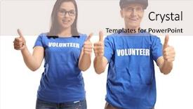  Presentation with humanitarian - Presentation theme consisting of humanitarian aid - young female volunteer background and a soft green colored foreground