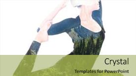  Presentation with humanities art - Theme featuring humanities art - double exposure portrait of woman background and a yellow colored foreground