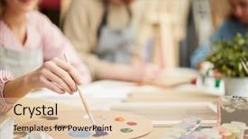  Presentation with humanities art - Colorful presentation design enhanced with humanities art - one of students taking violet backdrop and a lemonade colored foreground