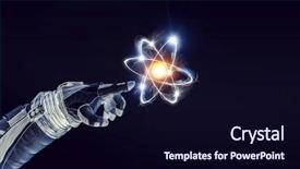  Presentation with universe - Colorful presentation theme enhanced with humankind universe and science backdrop and a wine colored foreground