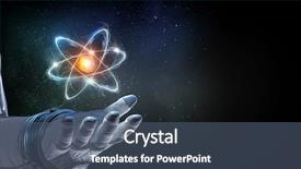  Presentation with universe - Theme having humankind universe and science background and a ocean colored foreground