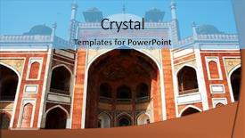  Presentation with india fort - PPT theme with humayun's tomb delhi india background and a light blue colored foreground