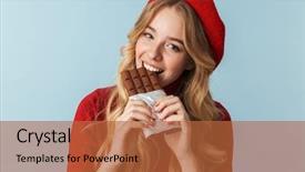  Presentation with blue and purple and red - PPT layouts with humble - image of joyful girl 20s background and a red colored foreground