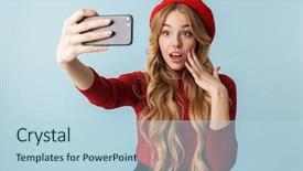  Presentation with blue and purple and red - Cool new slides with humble - photo of beautiful girl 20s backdrop and a light blue colored foreground