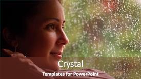  Presentation with sensuality woman black angel relaxing - Amazing PPT theme having humble - woman relaxing during rain backdrop and a tawny brown colored foreground