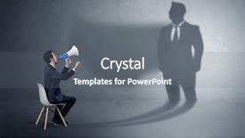  Presentation with shadow - PPT theme having humble businessman staying and offering background and a gray colored foreground