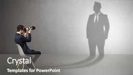  Presentation with shadow - PPT layouts featuring humble businessman staying and offering background and a gray colored foreground