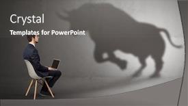  Presentation with shadow - Amazing presentation theme having militer - humble businessman staying and offering backdrop and a gray colored foreground