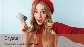  Presentation with red and blue smoke - Amazing slides having humbly - image of joyful blond woman backdrop and a red colored foreground