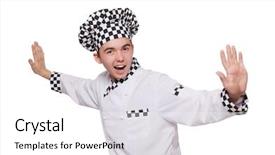  Presentation with respiratory system male anatomy - PPT theme consisting of humerus - funny male cook isolated background and a  colored foreground