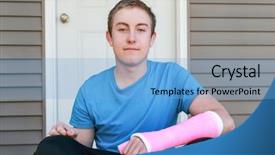  Presentation with humerus - Colorful slide deck enhanced with humerus - teen with a broken wrist backdrop and a light blue colored foreground