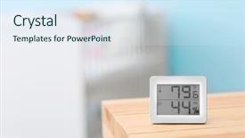  Presentation with temperature - Slide deck consisting of humid - digital temperature and humidity control background and a sky blue colored foreground