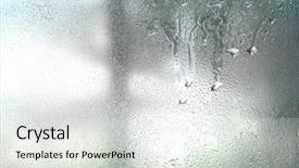  Presentation with retro of window - Slide deck having humid - misted window background background and a white colored foreground