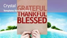  Presentation with blessed - Amazing presentation having humility - grateful thankful blessed card backdrop and a coral colored foreground